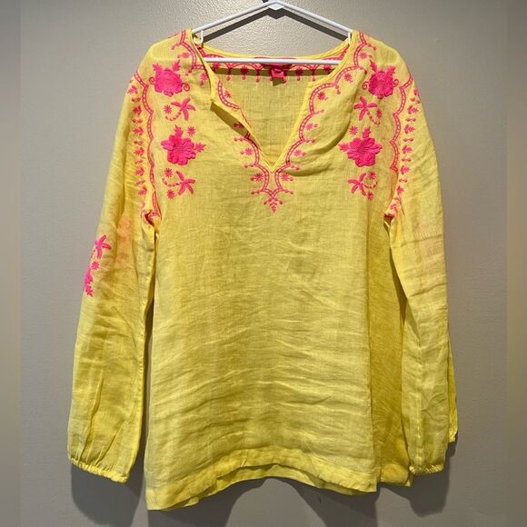 Lilly Pulitzer 100% Linen Top XL - Picture 2 of 9